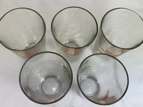 5 Vintage Budweiser Ring Neck Pheasant Clear Tumblers Hunting Bar Ware Glasses