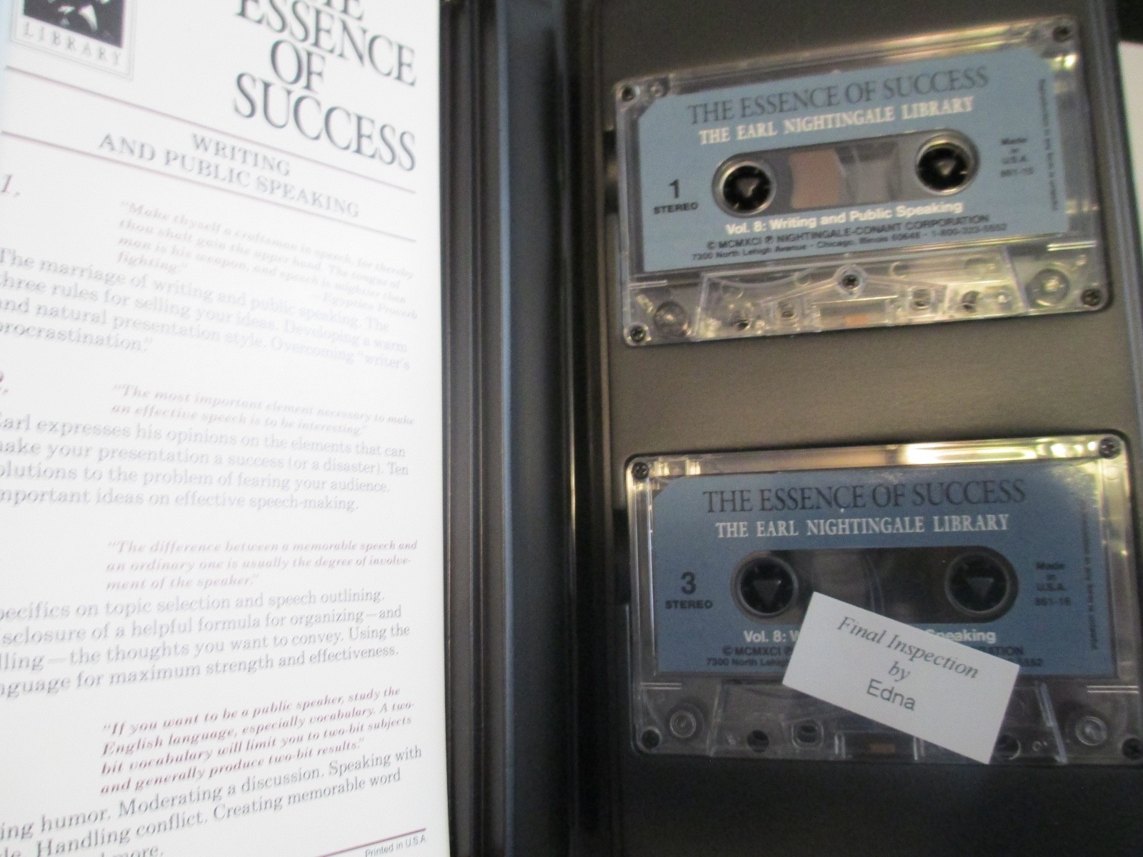 Essence of Success Earl Nightingale 20-Cassette Tape Set in case