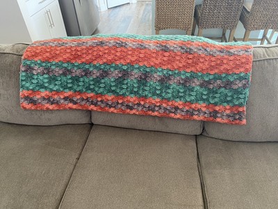 Afghan Crochet Sofa Couch Throw Blanket Fall Tri-Color 60x52