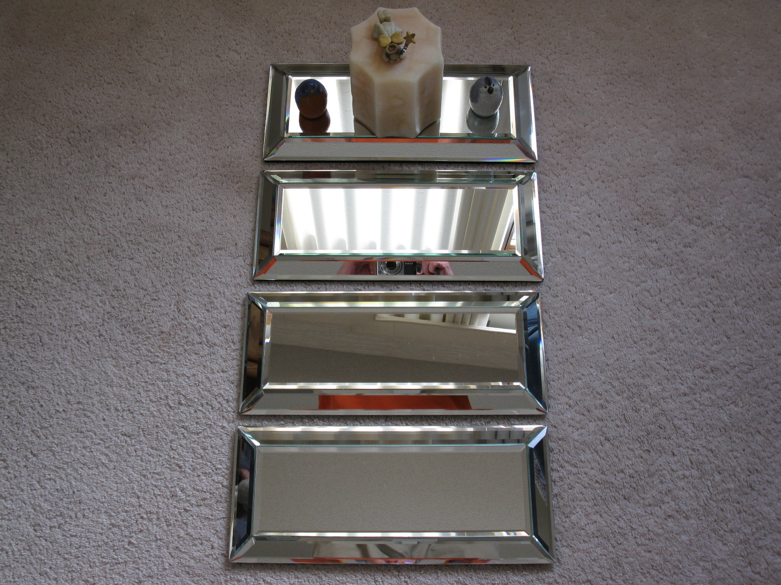 GLASS MIRROR RECTANGULAR TABLE TOP ACCESSORY DECORATION PIECE