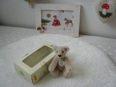 Teddybär Steiff Club Miniaturbär Bär Teddy 10 cm 2005 silbergrau Box