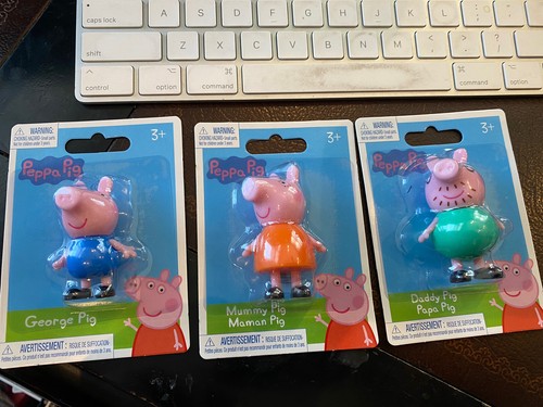 Peppa Pig Figures Lot of 3 George Mommy Daddy Pig ! Peppa