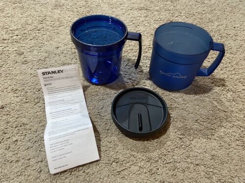 Stanley Eddie Bauer Travel Camp Mug 3 Piece Lid Handle Blue 16-20oz