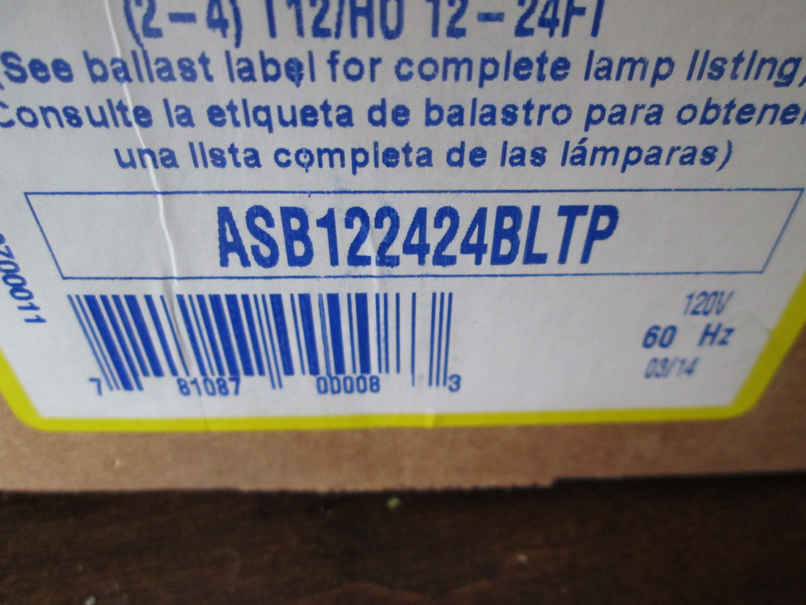 PHILLIPS ASB 1224-24-BL-TP magnetic sign Ballast 2,3,4 Lamp Sign Ballast, 120V