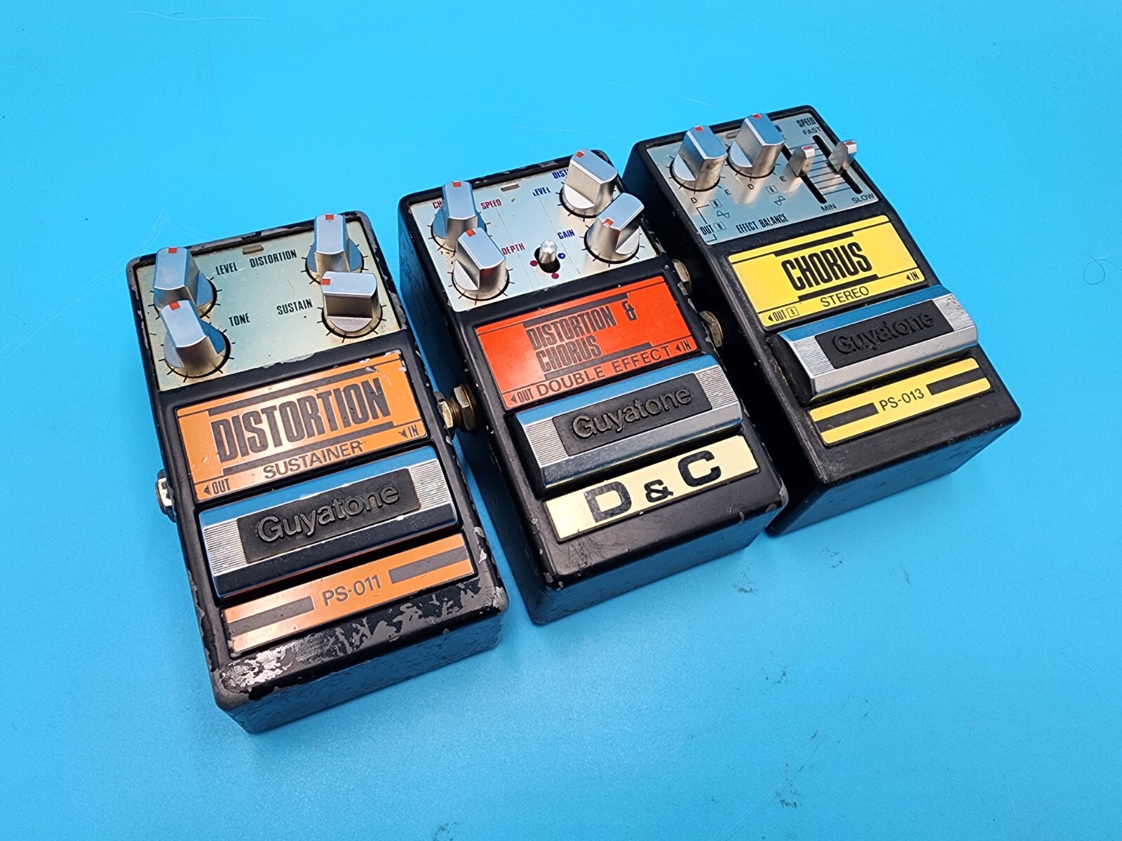希少　Guyatone DISTORTION Rare Guyatone Guitar Effect Pedal Bundle PS 011 013 017 Lot