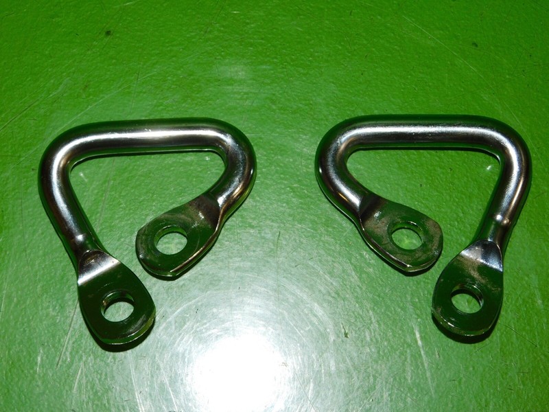00-06 Audi TT OEM front seat belt strap metal guides mounts bars brackets SET