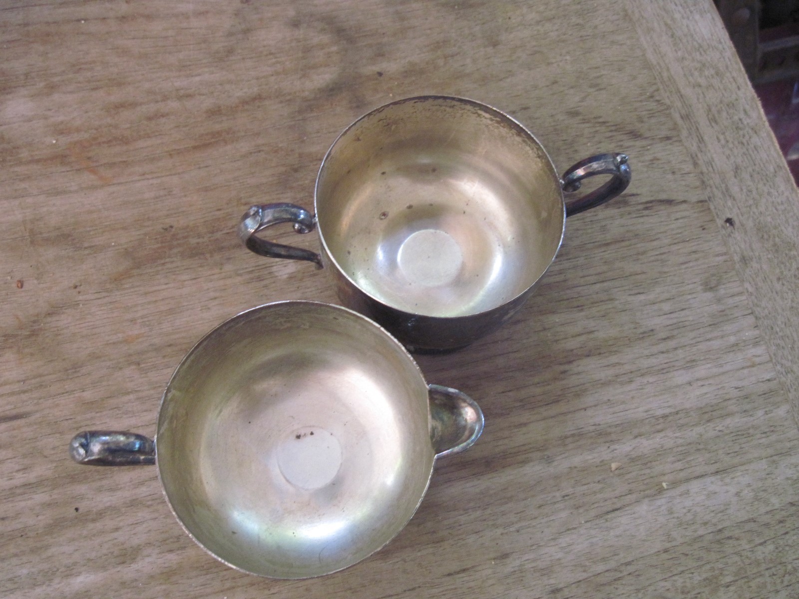 BMO Plate Small Sugar Bowl & Creamer, No Lids, Made Bened, CT, Need Cleaning