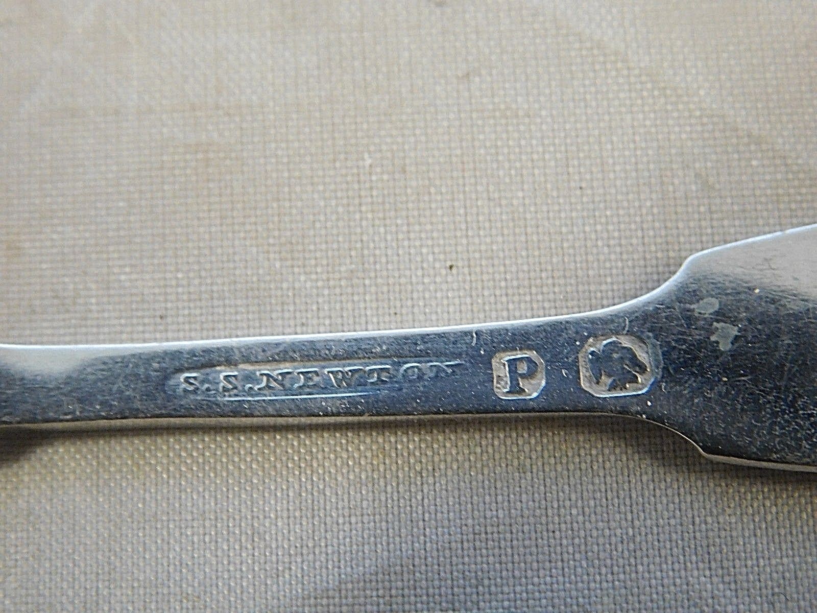 ANTIQUE S.S. NEWTON COIN SILVER MASTER SALT SPOON