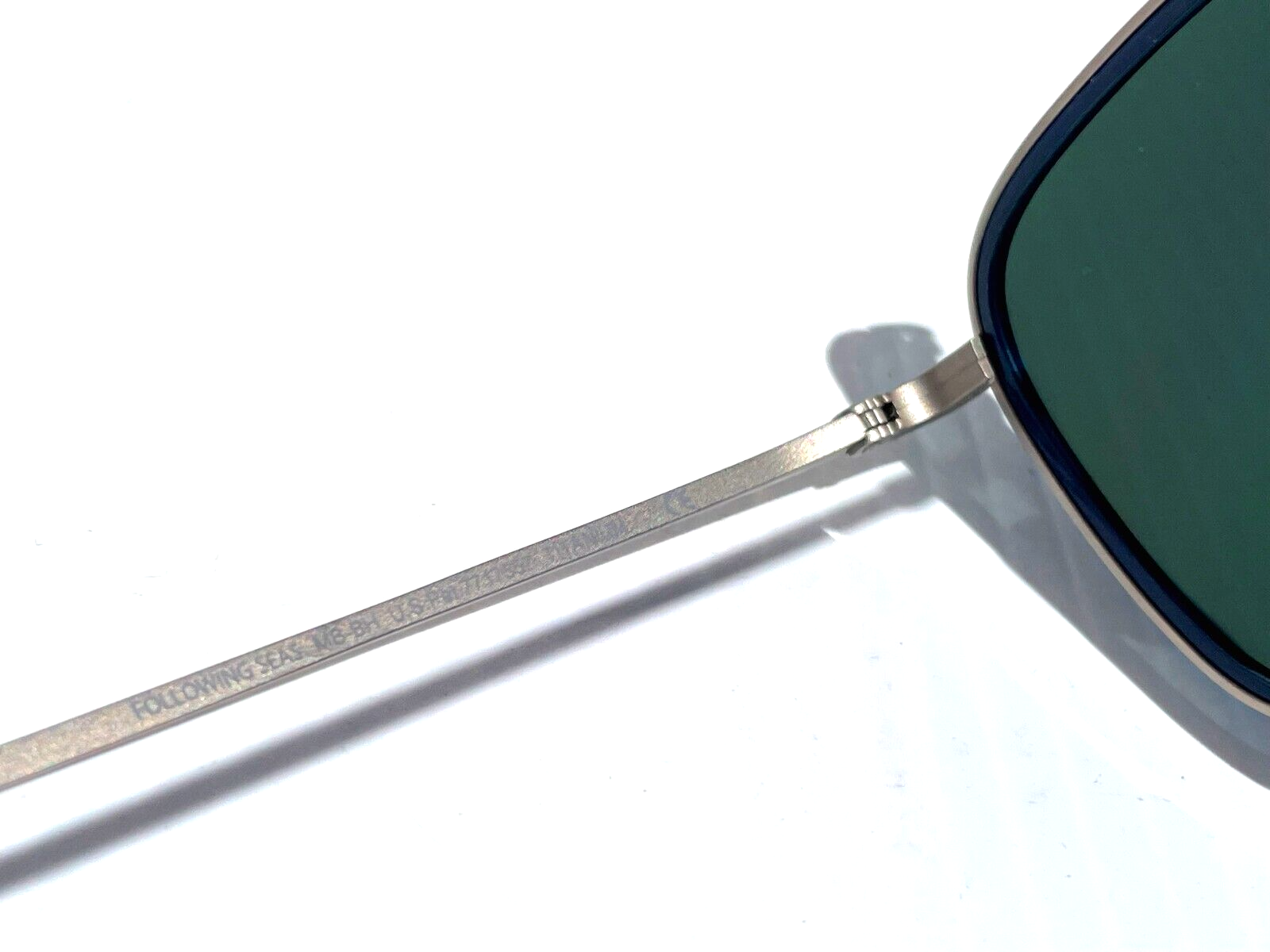 Pre-owned Maui Jim Following Seas Silver & Navy Polarized Blue Lens Sunglass B555-17m