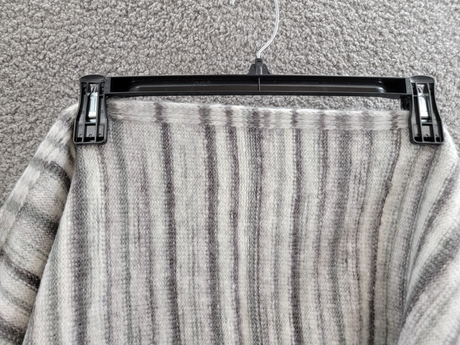 Jocelyn Space Dyed Knit Scarf Women's One Size Grey Multi Ribbed Hem Striped - Picture 3 of 11