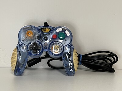 MadCatz MicroCon Macro Button Nintendo GameCube Wired Controller Blue Clear 5636