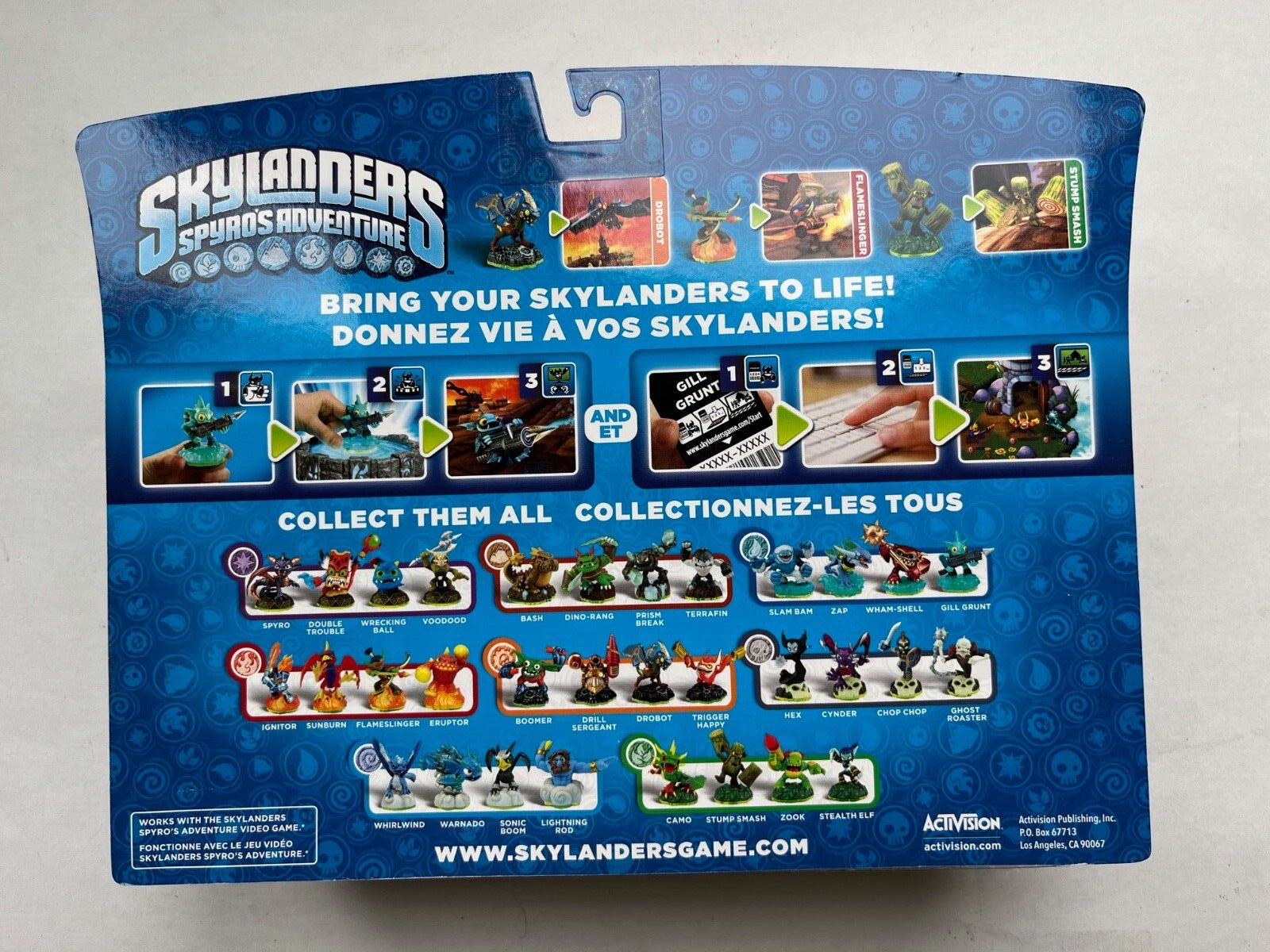 Skylanders Spyro's Adventure 3 Pack Drobot Flameslinger Stump Smash New OOP