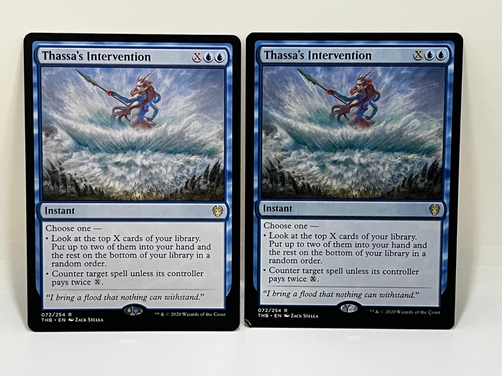 Thassa's Intervention 2x FOIL THB MTG Theros Beyond Death Rare MINT blue Thassa's Intervention 2x FOIL THB MTG Theros Beyond Death Rare MINT blue