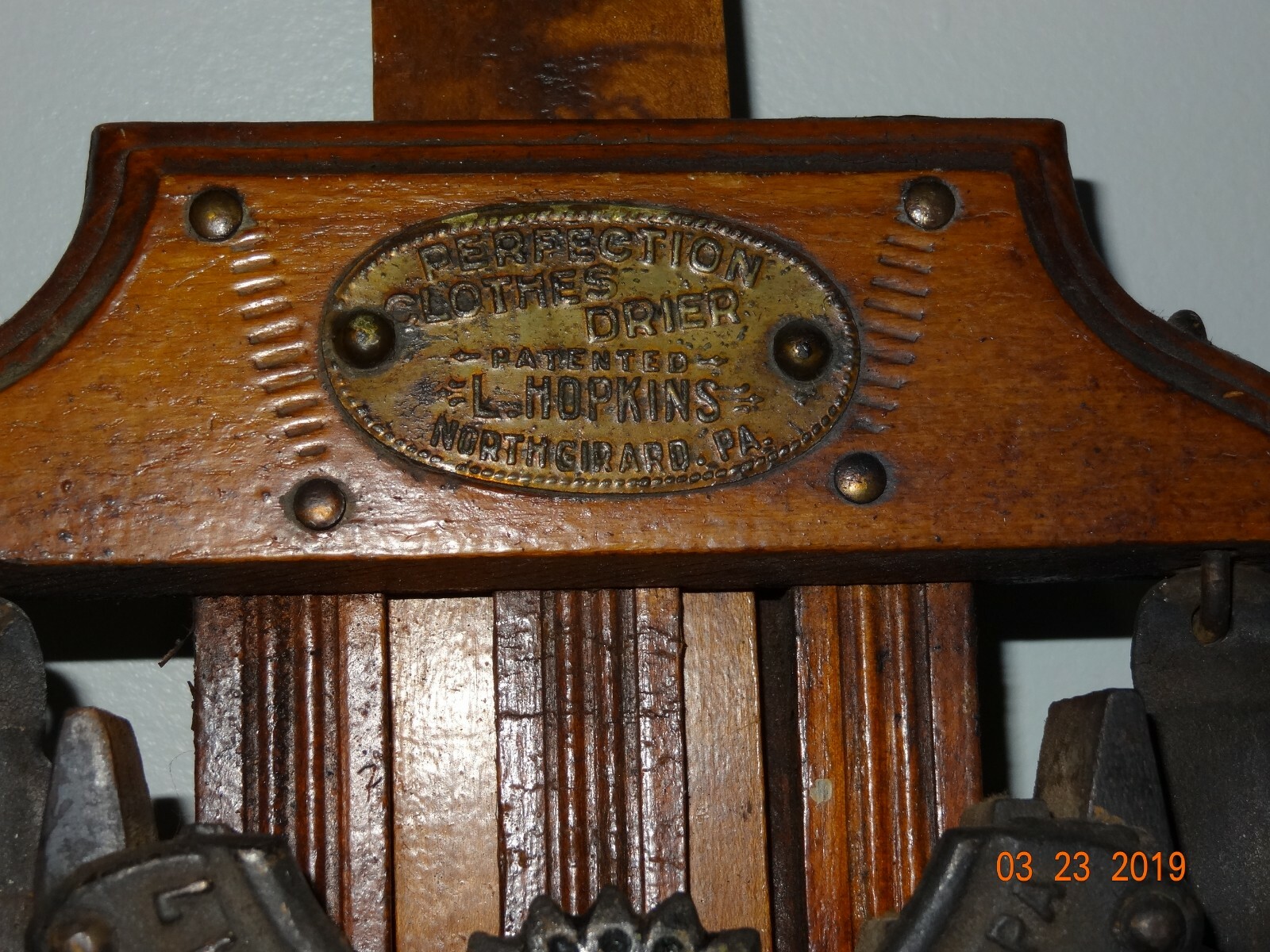 Vintage Antique Perfection Clothes Drier 1880s ,L Hopkins North Girard PA.