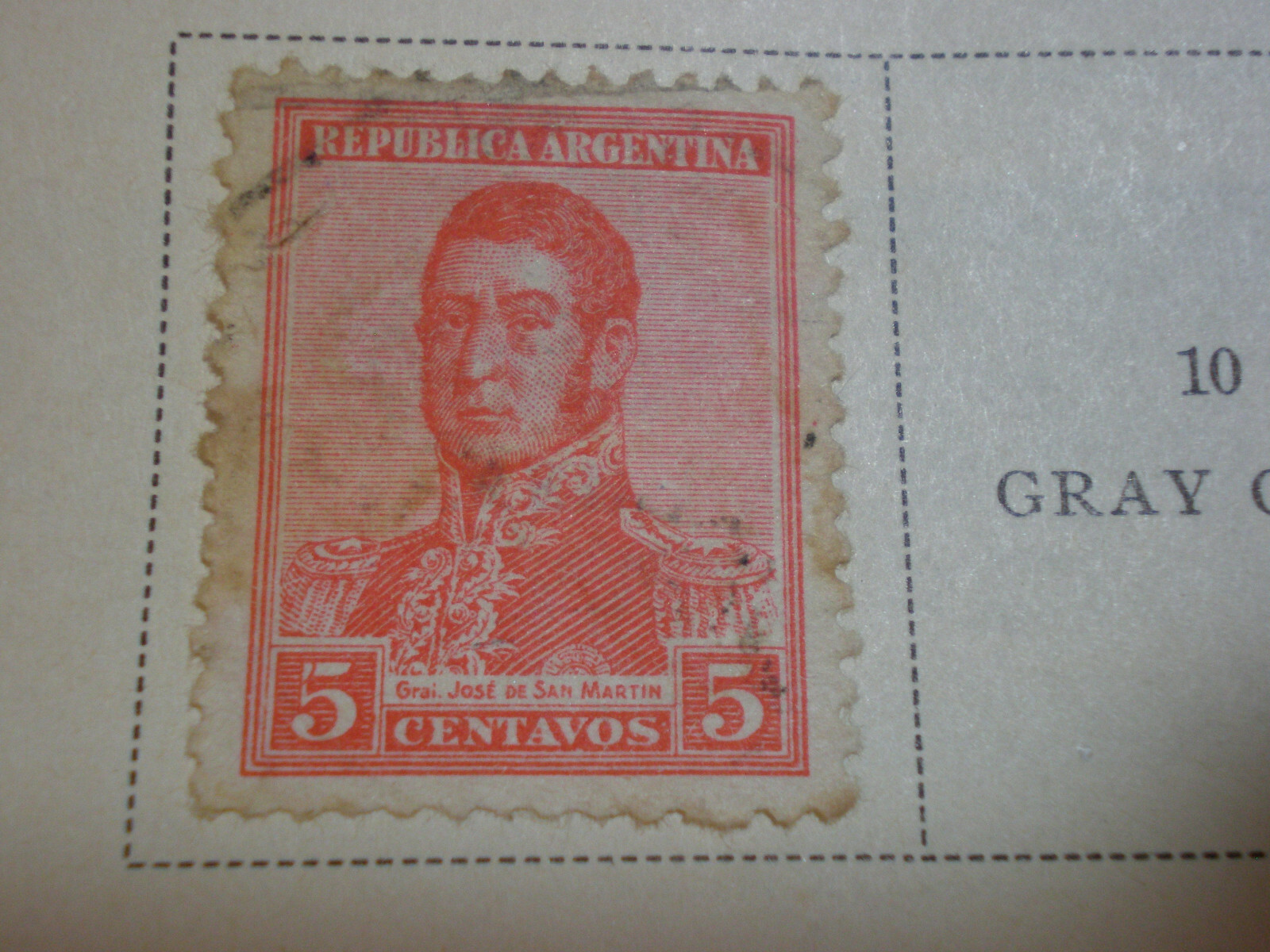 1917-20 Argentine Republic 5c Five Centavos Red Used Hinged 1917-20 Argentine Republic 5c Five Centavos Red Used Hinged