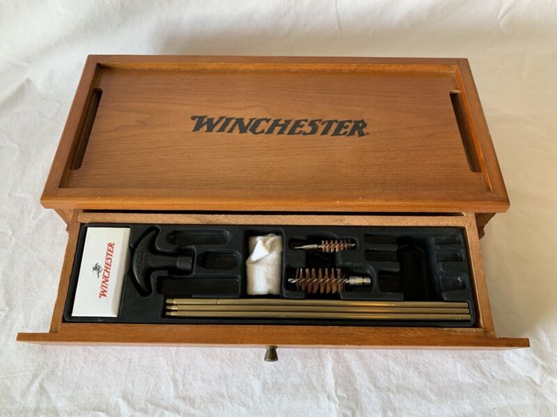 Winchester Rifle Factory Original Cleaning Kit Wooden Case With Tools
