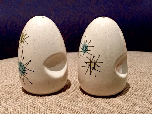 Franciscan Starburst Salt & Pepper Shakers, NrMINT Condition Clean New Stoppers!