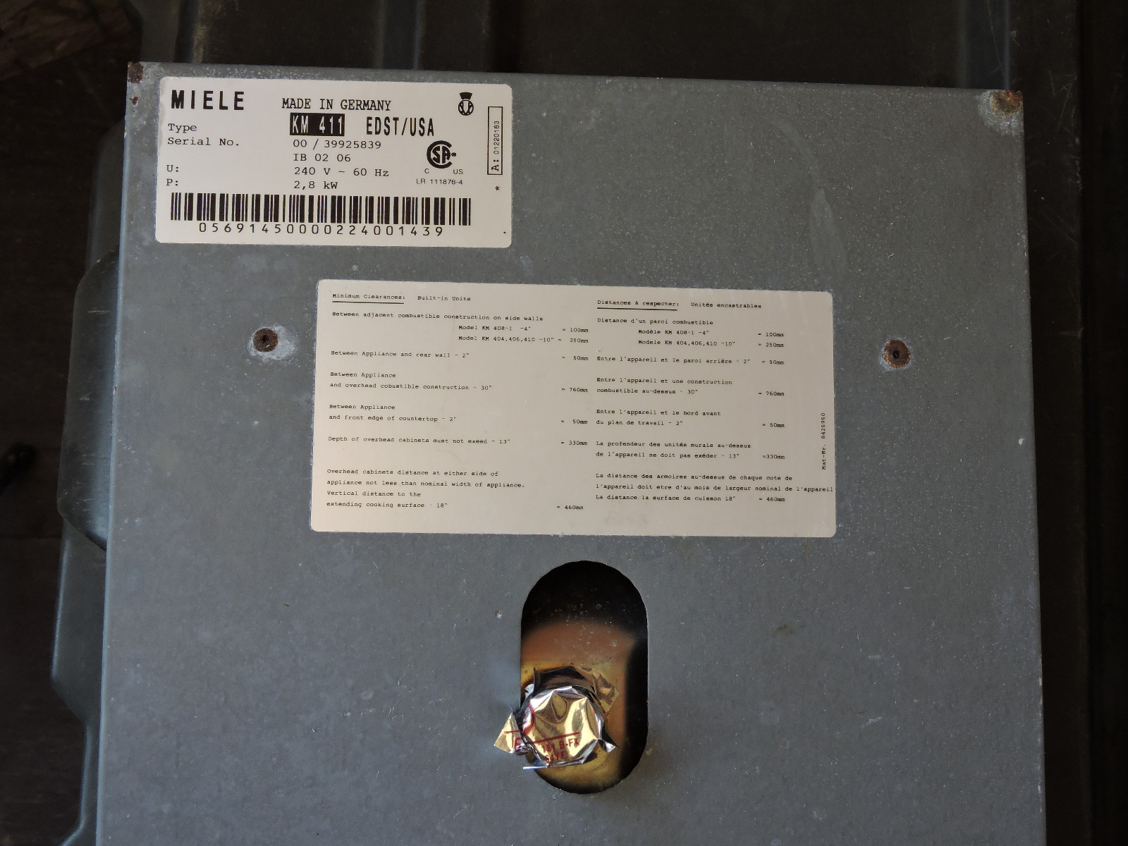 Miele Electric Cooktop, Grill KM411