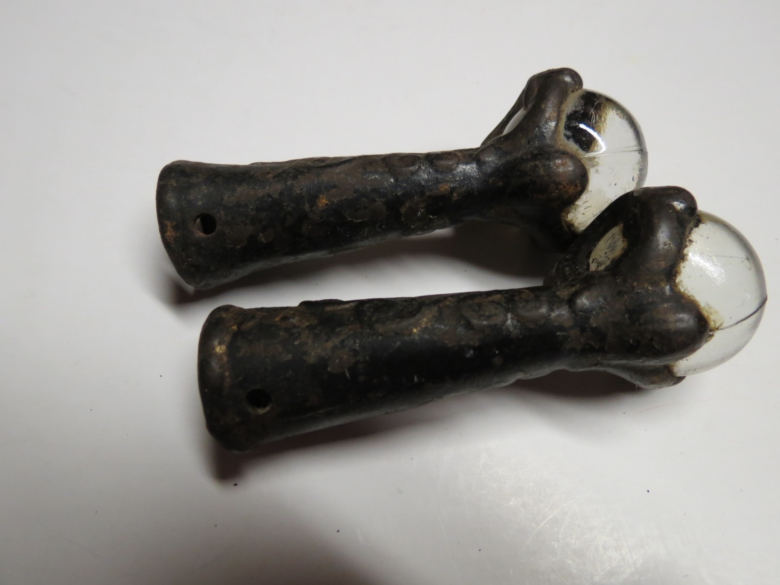 Vintage Ornate Cast Iron Glass Ball Claw Feet - Set of 2