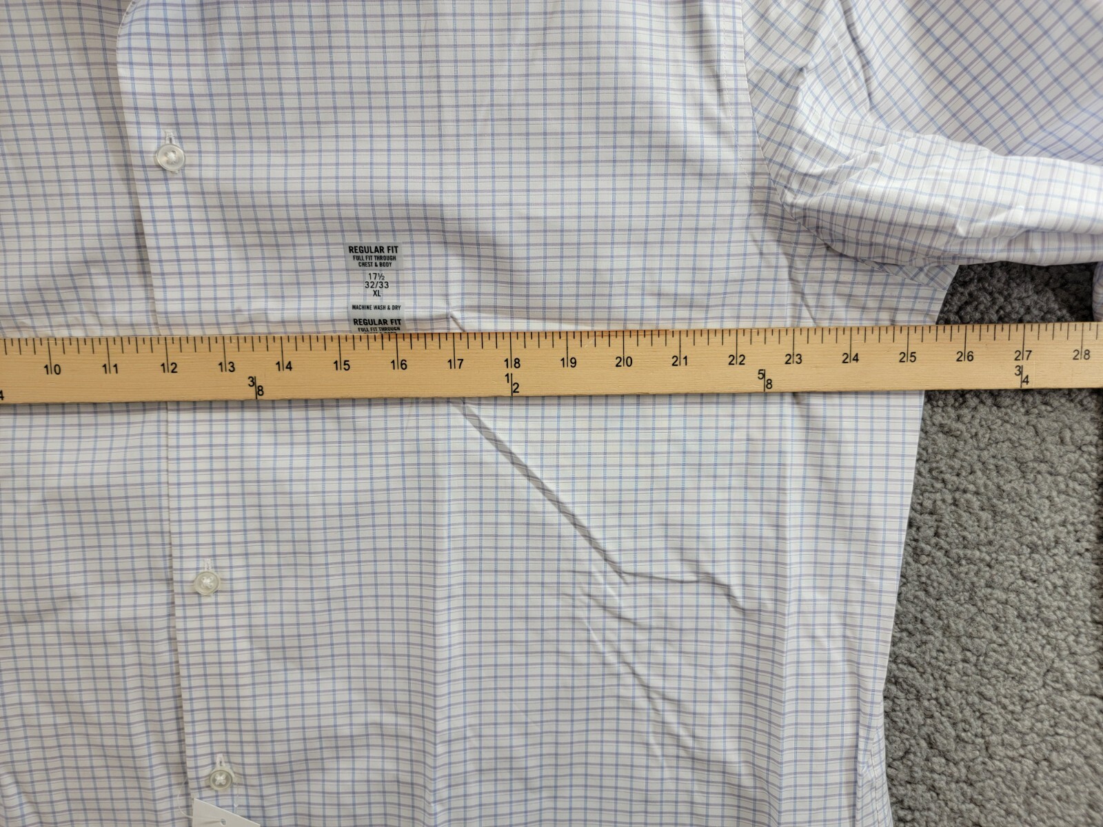 Calvin Klein Steel + Regular Fit Stretch Dress Shirt Men's 17.5 32-33 Blue Multi - Picture 5 of 17
