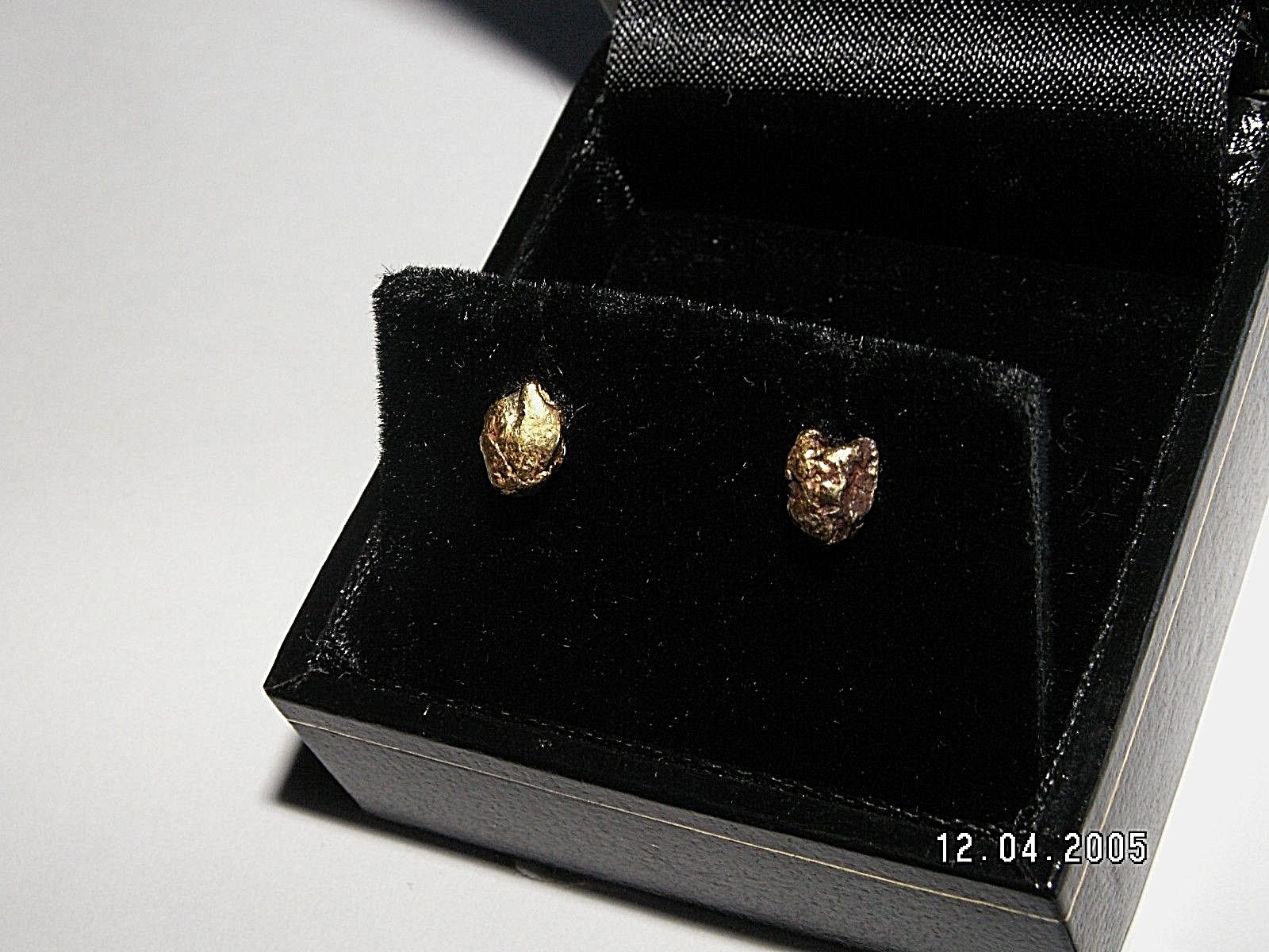 Natural Gold Nugget Earrings from Atlin BC, 1.41 Grams