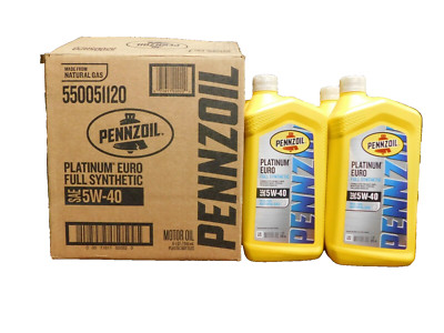 Pennzoil Platinum Euro Full Synthetic SAE 5W-40 Motor Oil -Six 1 QT Bottles