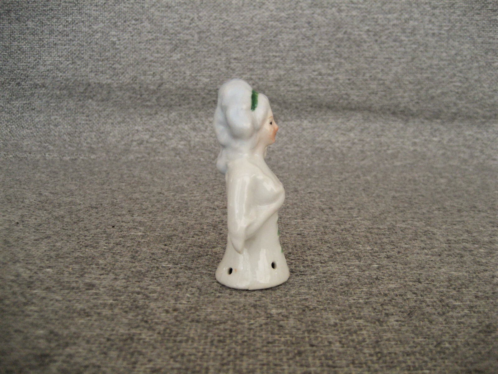 ANTIQUE VINTAGE PORCELAIN VICTORIAN LADY HALF DOLL PIN CUSHION FREE SHIPPING