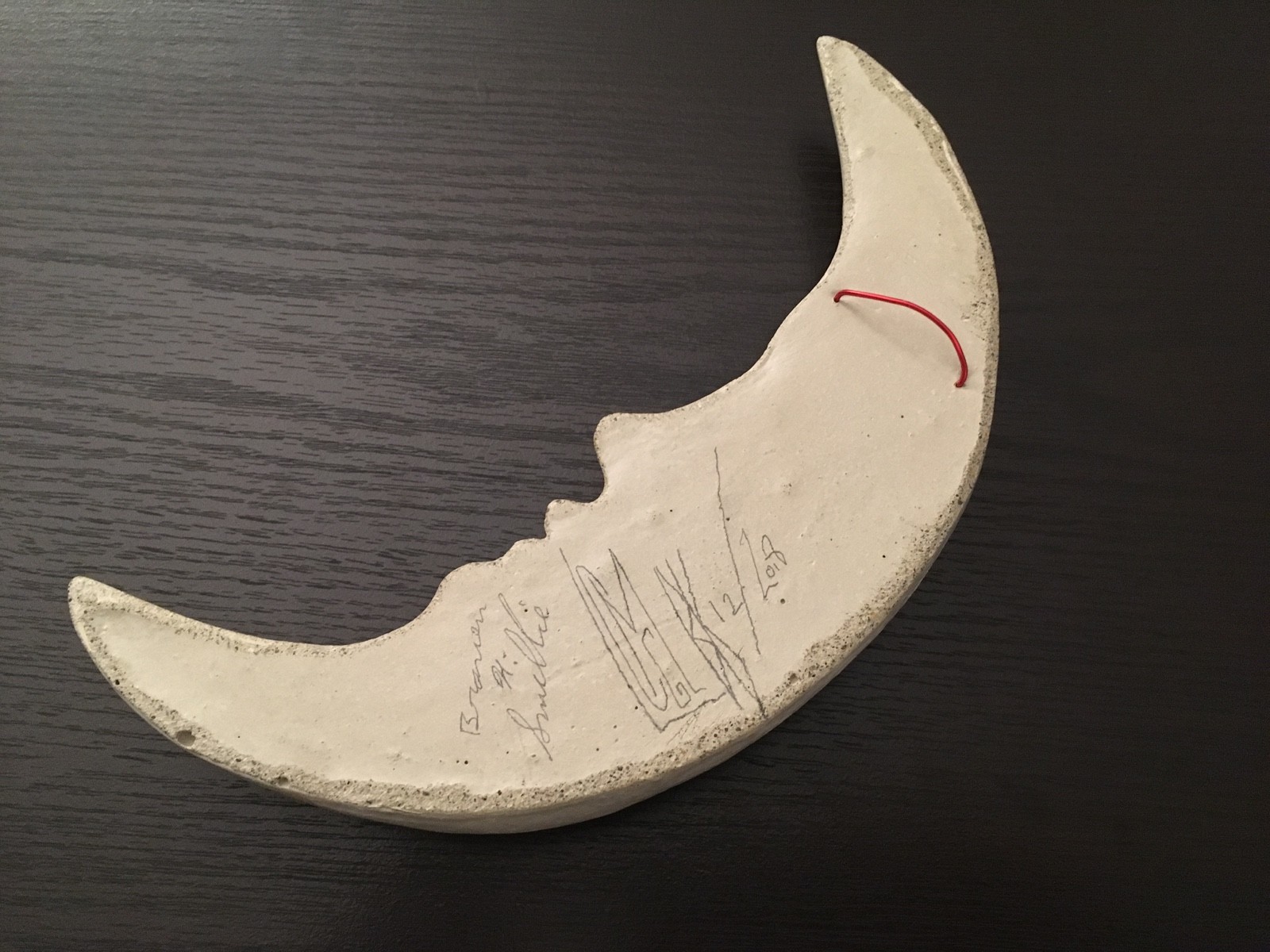 Crescent Moon Man Hepcat Bohemian Hipster Grey Cast Stone wall art Sculpture