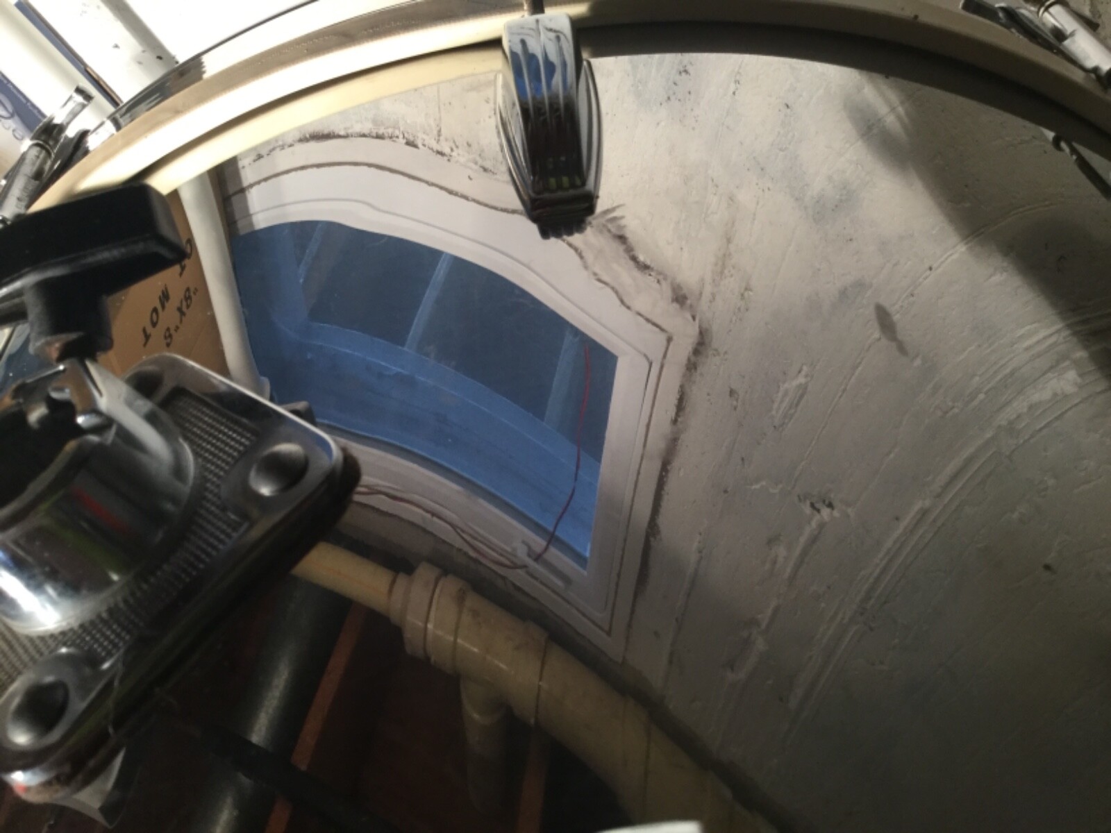 VINTAGE 1970's LUDWIG B/O 24”x14” STAINLESS STEEL BASS DRUM