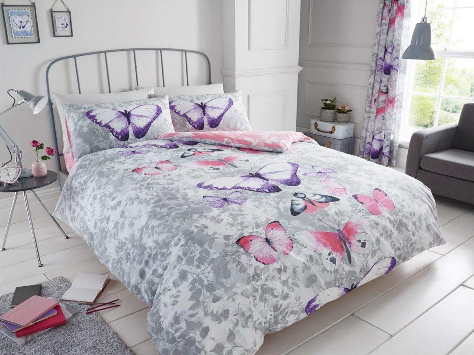 Butterfly Floral Duvet Cover Quilt Cover Bedding Set Single Double