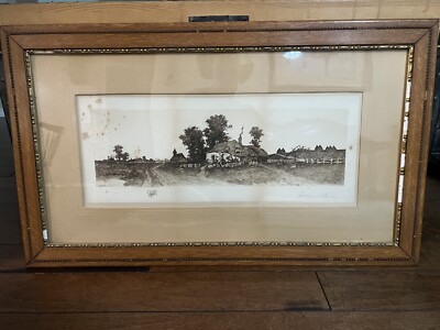 Antique Ernest C. Rost Etching - Signed And Framed