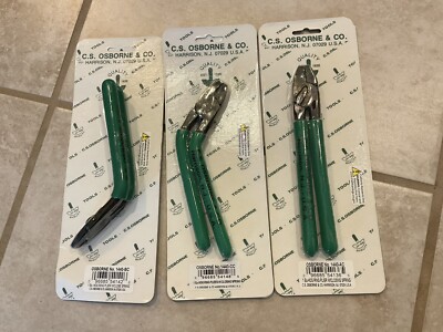Lot Of 3 C.S. Osborne 1440-AC 1440-BC 1440-CC Closing Spring Hog Ring Pliers