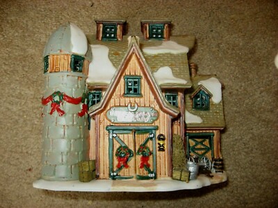 LEMAX Porcelain Enchanted Forest MILLER'S BARN Lighted Village House Christmas 