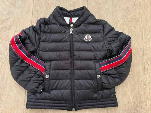 Moncler Boys Long Sleeve Jacket Black Red Logo Stripes Size Moncler Boys Long Sleeve Jacket Black Red Logo Stripes Size
