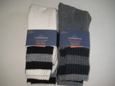Croft&Barrow Cotton Blend Boot Socks 2 Pair  Size 10-13 Retail $20