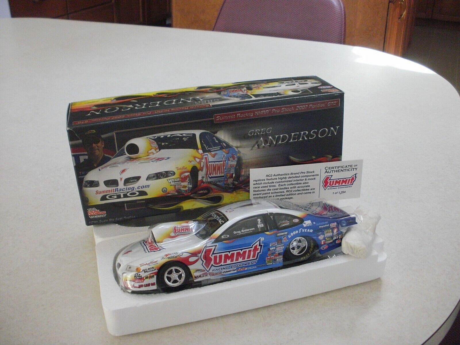 NHRA 1/24 GREG ANDERSON 2007 SUMMIT RACING GTO PRO STOCK 1/1254 #761