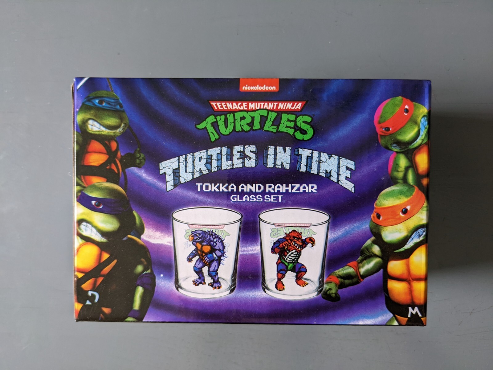 TMNT Turtles in Time -- Tokka and Rahzar Glass Set (2021, NECA) Loot Crate