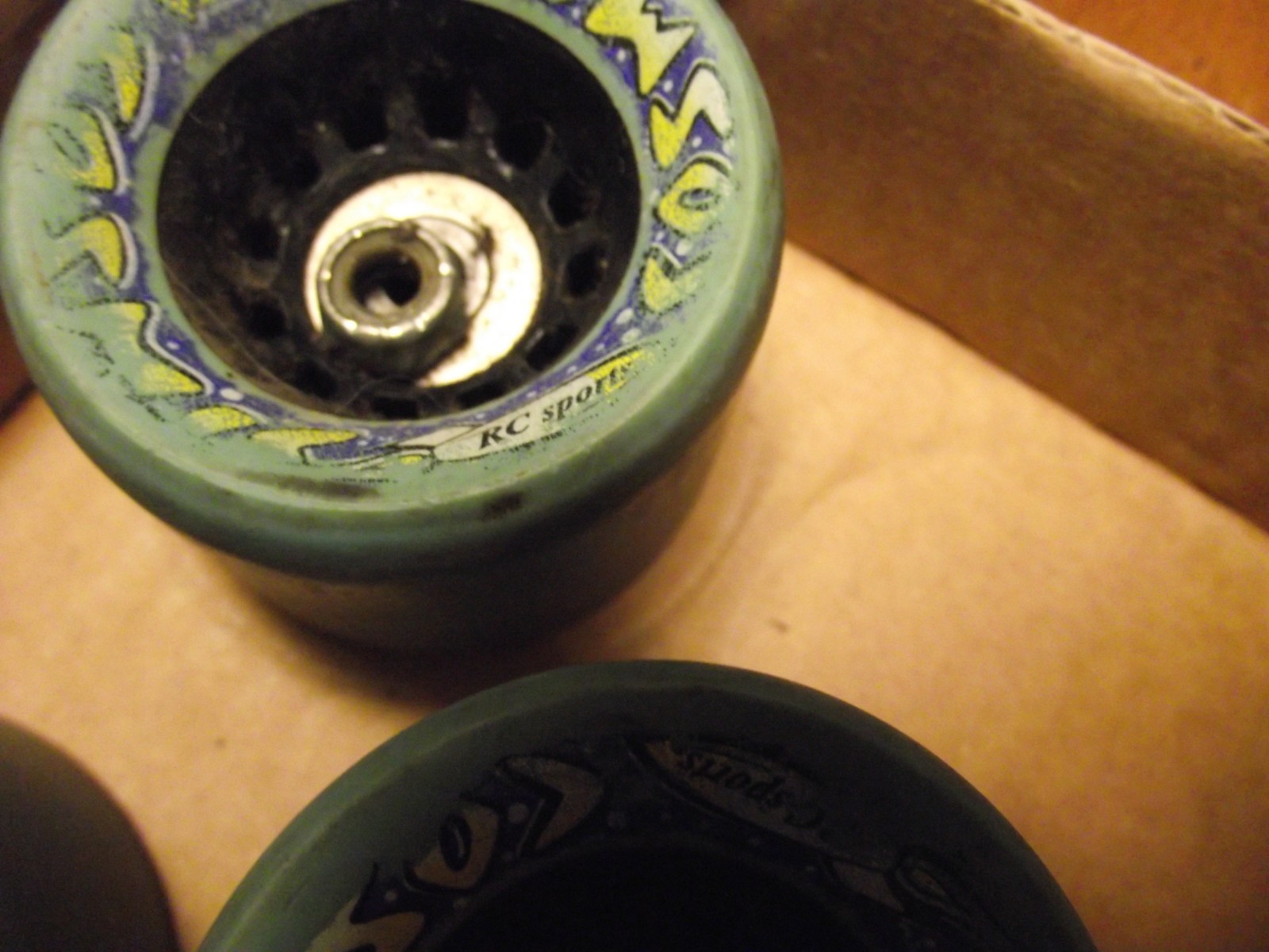 Cosmic 95A roller derby skates wheels used green rc sports