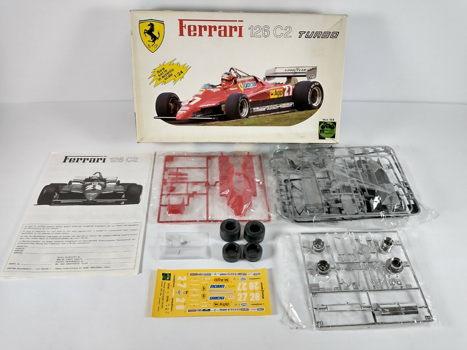 Ferrari 126 C2 Turbo Protar 1:24 Model Kit ~ Sealed Parts