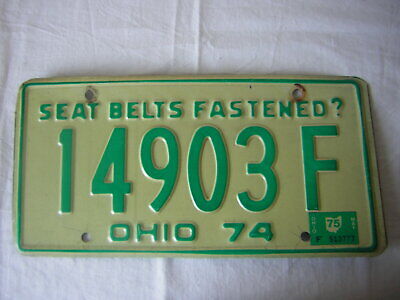altes US Kennzeichen Nummernschild - 14903 F Ohio 74 - USA Auto Schild