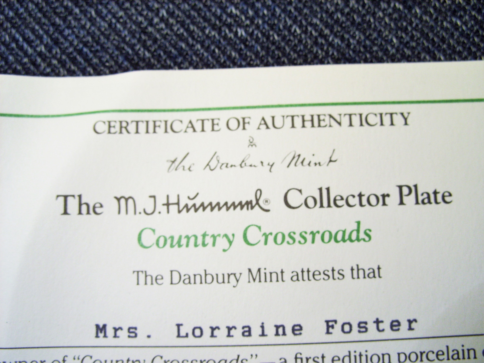 M.J.Hummel Collectors Plate Little Companions Country Crossroads Signed 1990 MIB
