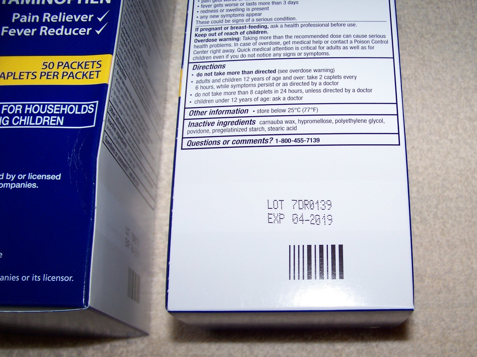 PANADOL Acetaminophen 500mg. Extra Strength 2 X 100 ct. = 200 Caplets  ***** NEW