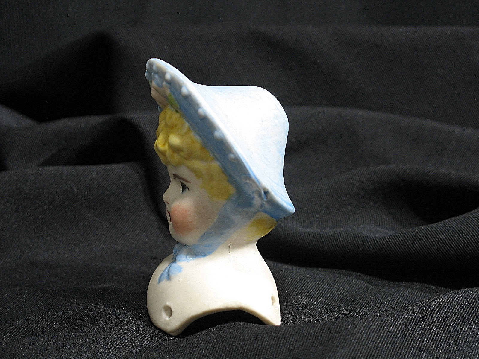 Vintage Bisque Porcelain Doll Head & Shoulders Victorian Lady Girl 3