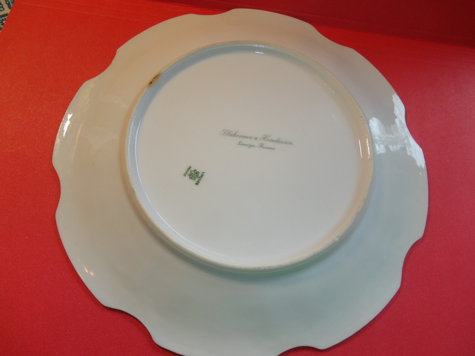 LIMOGES FRUIT PLATE BLAKEMAN & HENDERSON GOLD GILT SIGNED PURPLE GRAPES LOVELY