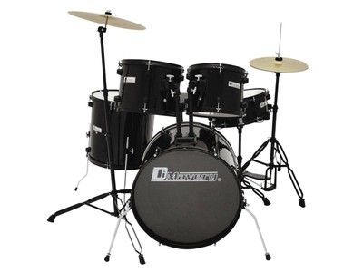 Schlagzeug-Set BLACK KNIGHT, schwarz - Schlagzeug Komplettset / Drumset
