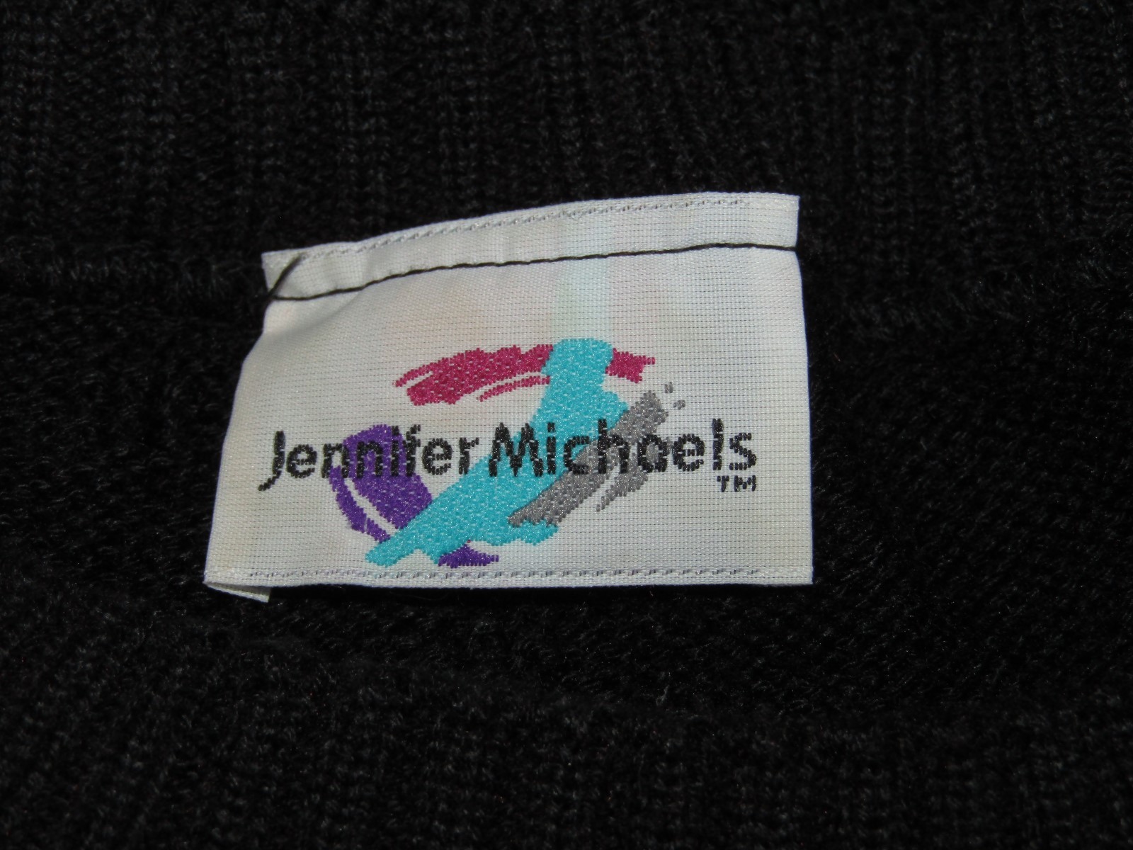Vintage Women's Jennifer Michaels Black Knit See Through Sweater T-Shirt