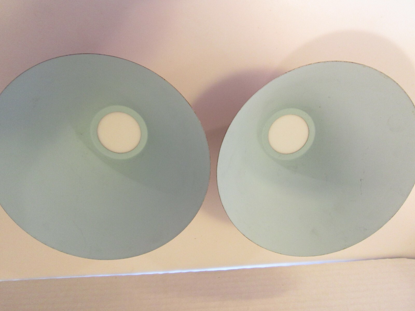 Vtg Metal Lamp Shades Oil Kerosene Chimney Tole TWO 1.5