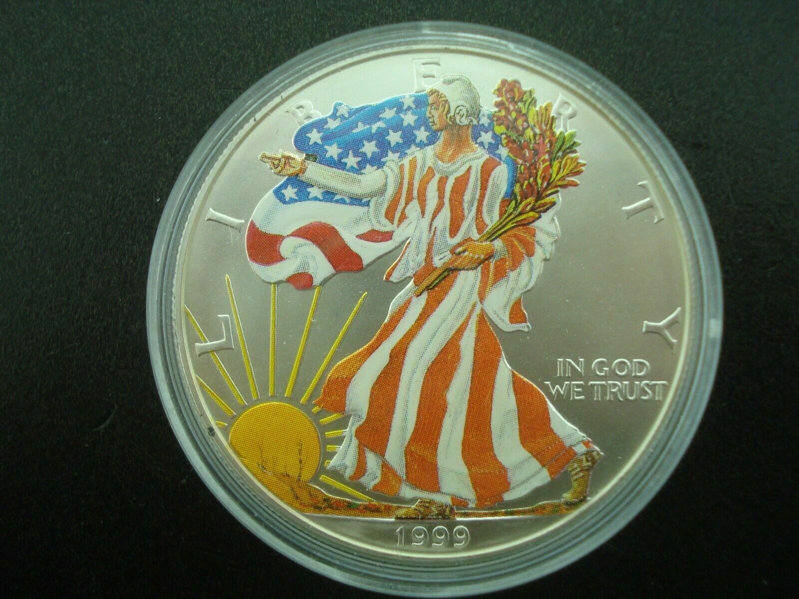 1999 Colorized 1 oz .999 Fine American Silver Eagle 