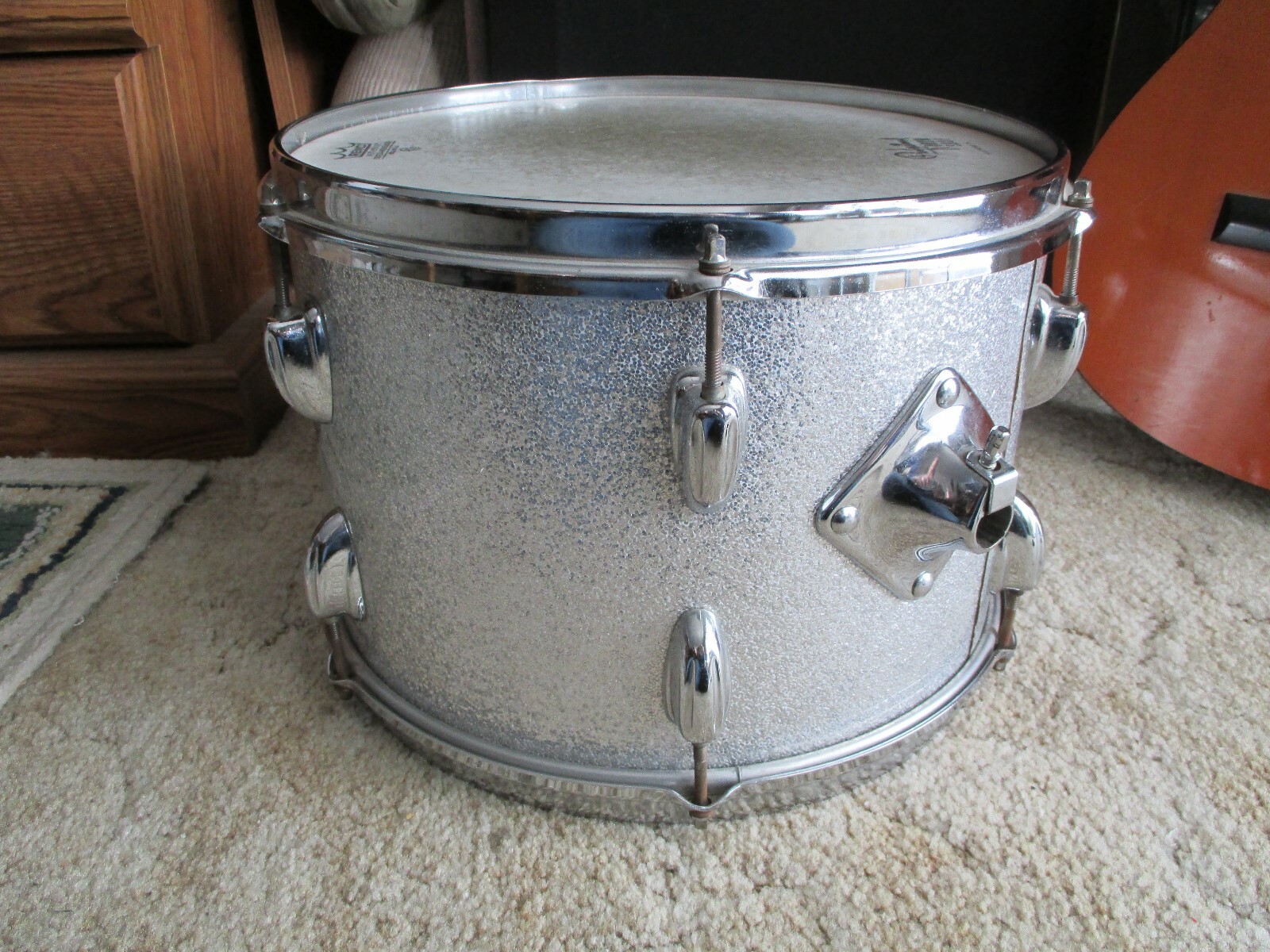 1970'S SLINGERLAND 3 PLY TOM 9X13 SILVER SPARKLE