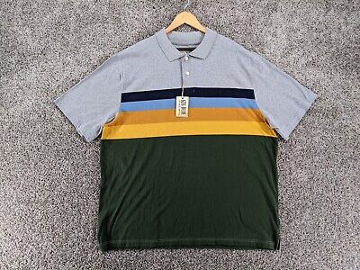 626 Blue Vintage Surplus Company Men's Polo Shirt Short Sleeve Colorblock 3XL *